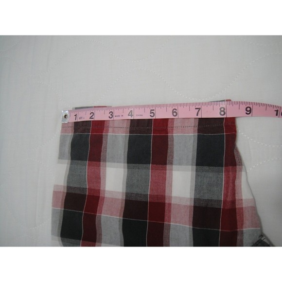 Carhartt Short Sleeve Flannel Collar Shirt Men Sz Large Tall Relaxed Fit Red - Picture 8 of 10